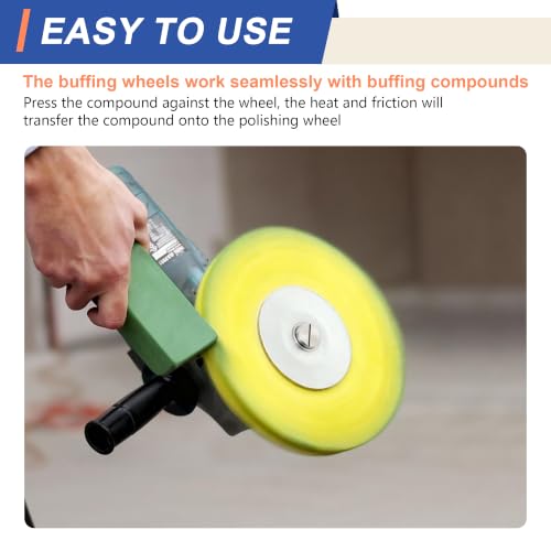 10" Blue Airway Buffing Wheel,5/8'' Arbor Hole,16 Plys/Coarse Polishing for Angle Grinder,2PCs - color: Coarse 2pcs