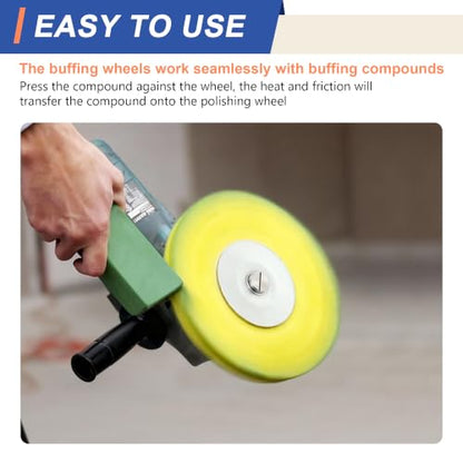 10" Blue Airway Buffing Wheel,5/8'' Arbor Hole,16 Plys/Coarse Polishing for Angle Grinder,2PCs - color: Coarse 2pcs