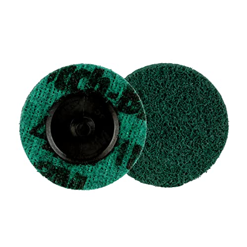 Scotch-Brite Precision Surface Conditioning Disc, Roloc TR, Very Fine, Ceramic, Nonwoven Fiber, Easy Change, 2 in, 25/Inner, 100/Case, Dispenser Pack - size: 2 in