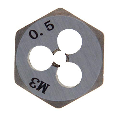 Utoolmart Hex Rethreading Die, M3 x 0.5 Pitch, Carbon Steel Thread Die, Hex Rethreading Die Machine Thread Die, Hexagon Taper Pipe Die, 1 Pcs - size: M3×0.5 Standard Teeth
