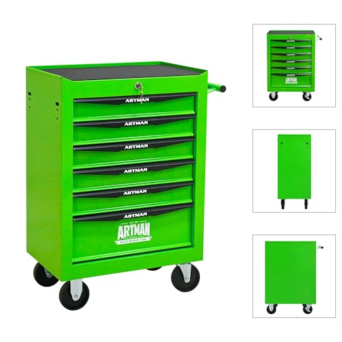 6-Drawer Rolling Tool Chest, Lockable for Garage,Green - color: Green, size: 6-Drawers