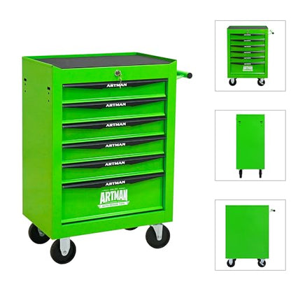 6-Drawer Rolling Tool Chest, Lockable for Garage,Green - color: Green, size: 6-Drawers