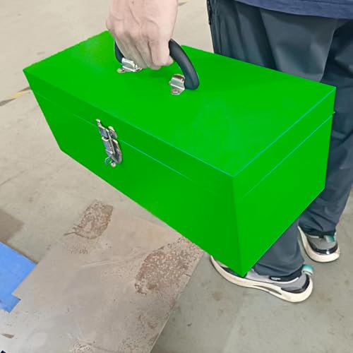 Large Tool Box Organizer Took Box Fishing Tackle Box Small Metal Toolbox Organizer 16 Inch Tool Box With Metal Latch and Handle for Household Warehouse Tools Storage - color: Green