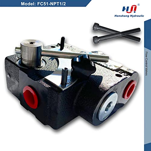 Hydraulic Adjustable Flow Directional Control Valve (1/2" NPT Port, 30 GPM, FC51 without Relief) - size: 1/2" NPT Port, 30 GPM, style: FC51 without Relief