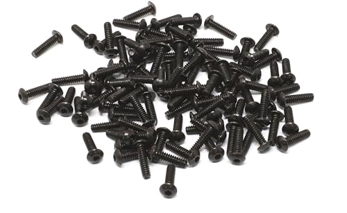iexcell 100 Pcs #6-32 x 1/2" Alloy Steel 10.9 Grade Hex Socket Button Head Cap Screws Bolts Kit, Black Oxide Finish - size: #6-32 x 1/2"