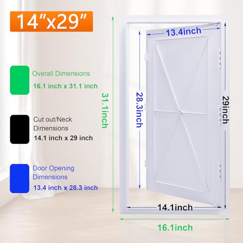 Suteck Plastic Access Panel for Drywall & Ceiling 14 x 29 Inch - size: 14 x 29 inch