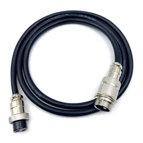 3.28 ft GX16 2 Pin Male to Female Cable, GX16 2Pins Female to Male Head Aviation Cordset Electrical Connector Panel Mount Circular Metal Adapter Cordset for Ships 7A 220V 18AWG (1meter) - size: GX16 2Pin