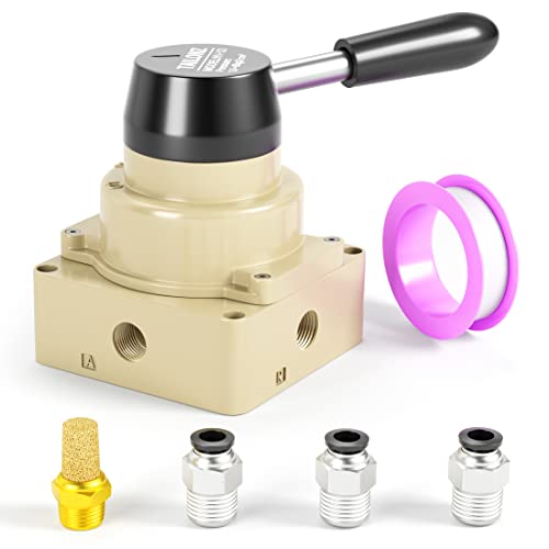 TAILONZ Rotary Lever Hand Valve HV-03 3/8"NPT 3 Position 4 Way - size: 3/8" NPT