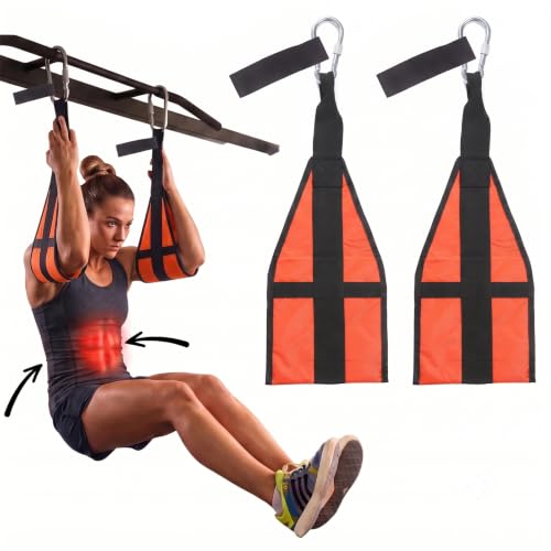 Hanging Ab Straps for Pull Up Bar,Gym Ab Sling Straps for Arm Pull up Workout Support for Training Knee and Leg Raises - color: Orange