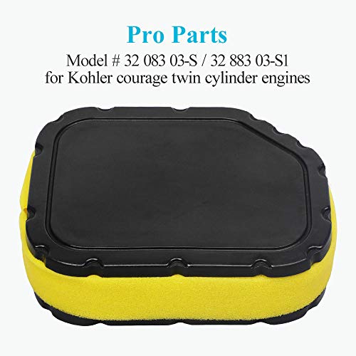 HOODELL 32 083 03-S Air Filter for Kohler Courage Engine SV710 SV715 SV720 SV730 SV735 SV740 Cub Cadet Lawn Mower, Replace 32 083 03 KH-32-883-03-S1 Air Filter