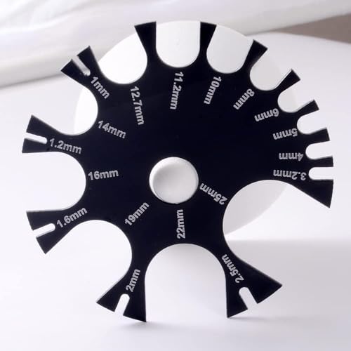 Black Acrylic Wire Gauge Measuring Tool 1mm-25mm Wire Gauge Thickness Gauge Measurement Tester Ruler Gauge Measurement Wheel Gauge Diameter Tool, Thickness Gauges