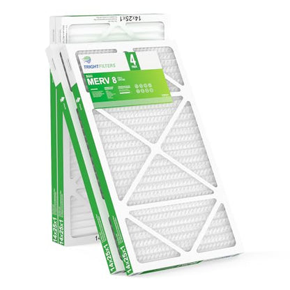 TRIGHTFILTERS 14x25x1 Air Filter 4 Pack, MERV 8 Filter Replacement - size: 14x25x1-4pack