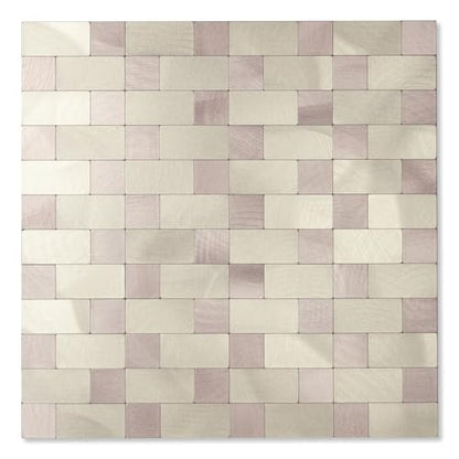 Yipscazo Peel and Stick Backsplash Tile, Stick on Stainless Steel Backsplash Metal Tiles for Kitchen Walls in Champagne Gold (12''x12'',10 Sheets) - color: Champagne Gold