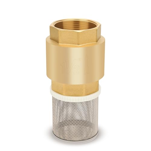 1-1/2" NPT Foot Valve with Filter, Brass, Heavy Duty, Female Thread, DN40 - size: 1 1/2 Inch