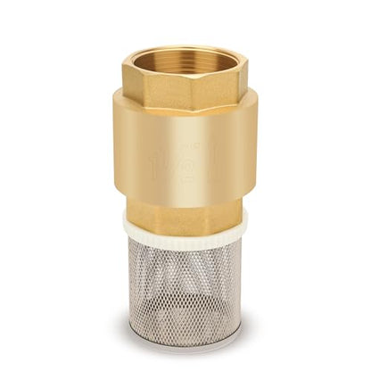 1-1/2" NPT Foot Valve with Filter, Brass, Heavy Duty, Female Thread, DN40 - size: 1 1/2 Inch