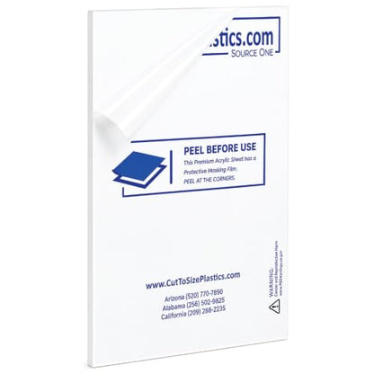 Premium 1/4 Clear Acrylic PlexiGlass Sheet (48" X 96") - size: 48" X 96"