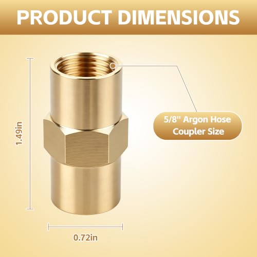 Brass Argon Hose Coupling, B Size 5/8 RH Female Quick Connect Fitting
