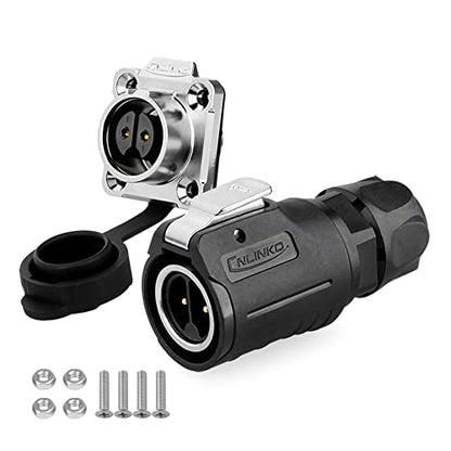 CNLINKO M16 2 Pin Vibration Resistance Outdoor Electrical Cable Connector, LED Pin Connectors Waterproof IP68, for Industrial Socket Panel Automotive (2 PIN) - size: 2-Pin, style: Four-Hole Socket Set