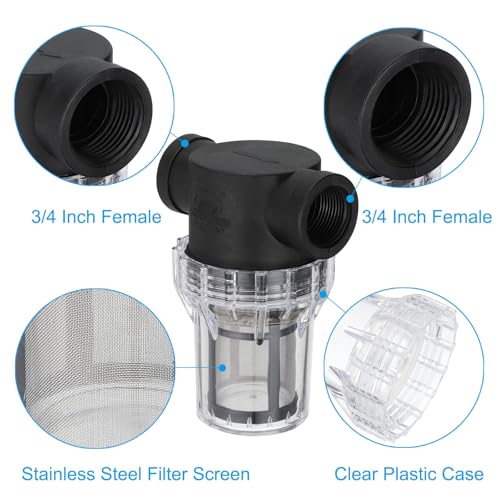 PATIKIL 3/4" Female in-Line Strainer Water Pump Filter with 100 Mesh