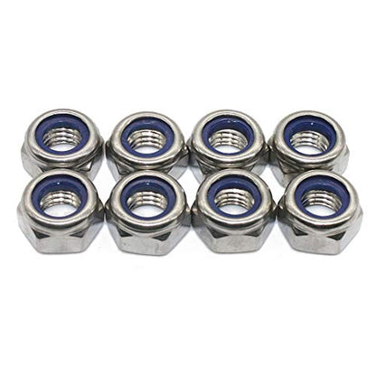 Fullerkreg M5 x 0.8mm Self-Locking Nylon Insert Hex Lock Nuts - size: M5 100Pcs
