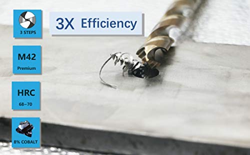 Metric M42 8% Cobalt Drill Bits for Stainless Steel and Hard Metal (7mm x 3pcs) - size: 7.0mmx3pcs