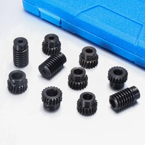 uxcell Worm Gear Set 1 Mod 20T 1:20 Reduction Rate,Gear 8mm,Rod 5mm Bore - size: Gear 8mm, Rod 5mm Bore