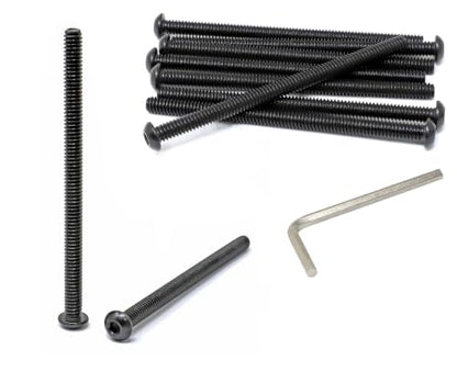 iexcell 10 Pcs 1/4-20 x 4 Stainless Steel 304 Hex Socket Button Head Cap Screws Bolts, Black Oxide Finish, with Hex Key Spanner - size: 1/4-20 x 4"