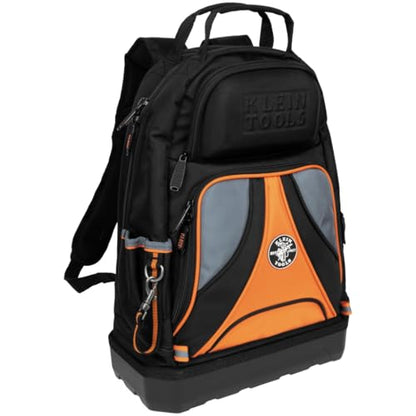 Klein Tools 55421BP-14 Tool Backpack, 39 Pockets, Black/Orange/Gray - style: Low Profile