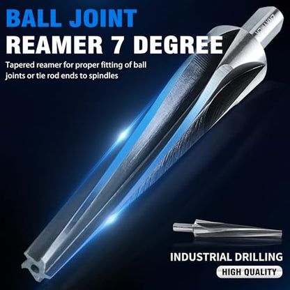 7 Degree Ball Joint Tapered Reamer Tie Rod for 1-1/2 inch Per Foot Tapered Ball Joint Reamer Made of 6542 High-Speed Tool Steel, Reamer Drill Bit Universal Reamer Tool Pipe Reamer - size: 7 Degree