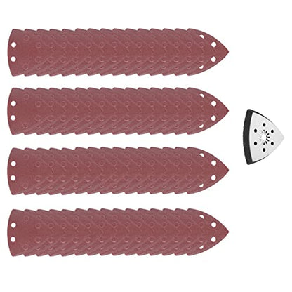 Sanding Paper, 61Pcs 90mm Multi Function Sanding Pad Triangular Sandpaper Quick Release Blade Replacement, Case, Scraper Detail Sander Paper