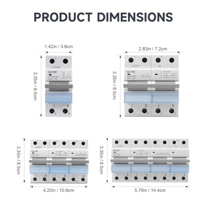 GEYA Manual Transfer Switch Dual Power Manual Conversion Isolation Switch with Indicator DIN Rail Mount(1P-125A-400V) - style: 1P-125A-400V