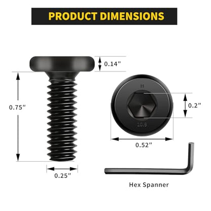 Socket Cap Machine Screws 1/4 x 3/4 25PC, Flat Head Hex Socket - size: 1/4-20 x 3/4, style: Flat