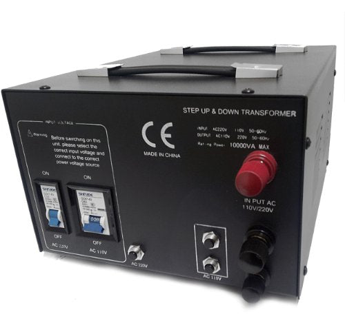 LiteFuze 10,000 Watt Heavy Duty Voltage Converter Transformer - Step Down 240/220/120/110 - Needs to be Hardwired by a Electricain - LT-10,000 - style: 10,000 Watt W/ Circuit Breaker