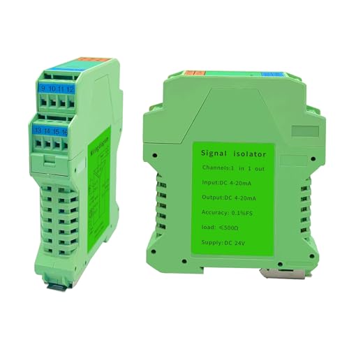 Signal Isolator DC 24V,PLC Detect Signal Conditioner,Module Analog Output(One in and one Out 4-20mA Turn 4-20mA) - color: 1 input and 1 output