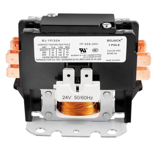 BOJACK 1 Poles FLA 32 Amp Coil 24 VAC Air Conditioner Condenser Compressor Contactor AC Definite Purpose Contactor - size: 1P 32A 24V