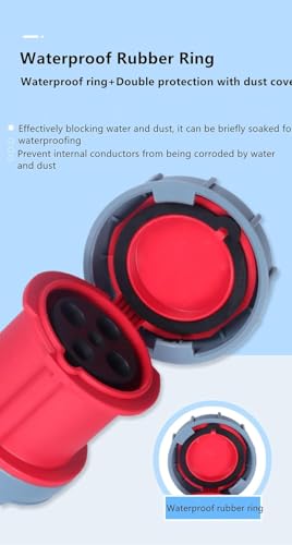 IEC60309 Waterproof CEE Industrial Activity Female Plug 4Pin 125A(UI Standard 100A) 380-415V 3P+E Flame Retardant IP67 - style: Activity Plug(F)
