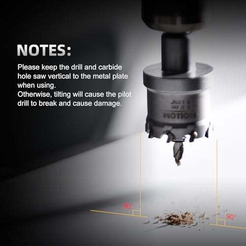 Mollom 1-1/8" (29mm) 2Pcs Heavy Duty Carbide Hole Saw with 3 Pilot bit - size: 29mm | 1-1/8" - 2PCS