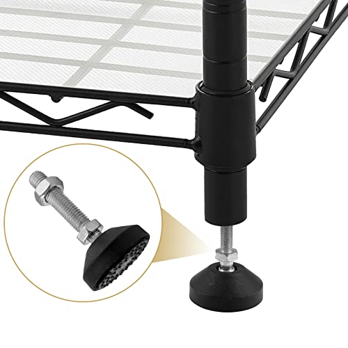 Bonsicoky M12 Metal Adjustable Leveling Feet, Black, 4 Pcs, 3.2" x 1.9" - size: 3.2" x 1.9"