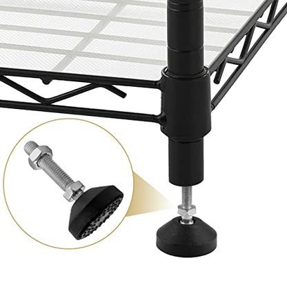 Bonsicoky M12 Metal Adjustable Leveling Feet, Black, 4 Pcs, 3.2" x 1.9" - size: 3.2" x 1.9"