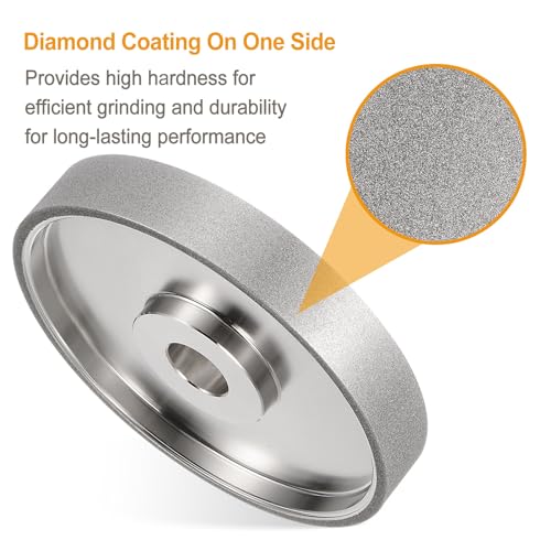HARFINGTON Diamond Lapidary Wheel 6 Inch x 1 Inch Arbor Hole 240 Grit Grinding Wheels for Stone, Marble, Glass, Ceramics, Crystal, Carbide, Steel - size: 240 Grits