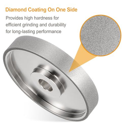 HARFINGTON Diamond Lapidary Wheel 6 Inch x 1 Inch Arbor Hole 240 Grit Grinding Wheels for Stone, Marble, Glass, Ceramics, Crystal, Carbide, Steel - size: 240 Grits