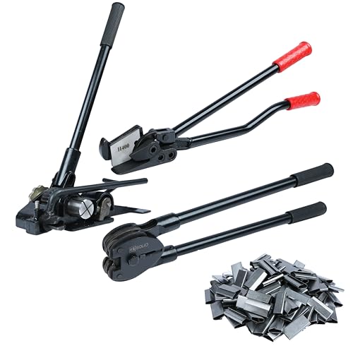 U.S. Solid Steel Strapping Kit Tool Set Pallet Packaging Strapping Banding Kit for 1.25" (32mm) Steel Strapping - Tensioner, Sealer, Cutter for Steel Metal Banding - style: 1.25" Steel Strapping Machine