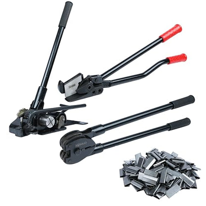 U.S. Solid Steel Strapping Kit Tool Set Pallet Packaging Strapping Banding Kit for 1.25" (32mm) Steel Strapping - Tensioner, Sealer, Cutter for Steel Metal Banding - style: 1.25" Steel Strapping Machine