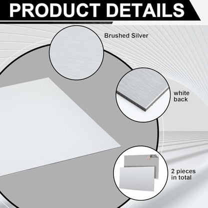 Blulu 2 Pcs Aluminum Composite Sheet, 1/8" Thick Plate, Silver, 48"x24" - size: 48"x24"