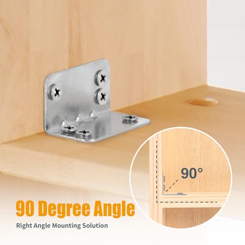 POWERTEC L Bracket 25PK, 90 Degree Shelf Brackets, Corner Braces for Wood Shelves/Cabinet/Work Bench/Bed Frame/Chicken Coop (71429) - size: L Brackets, 25PK