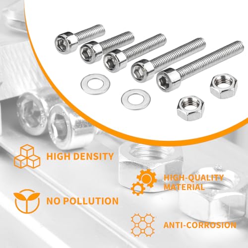 360 Pcs M4 Screws and Nuts Set - Hex Socket Head Cap Screws, Bolts, Nuts, and Washers Assortment - Stainless Steel, Fully Threaded Metric Machine Screw Kit - size: M4
