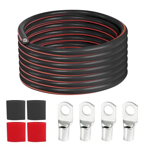 2 AWG Battery Welding Cable, 2 Gauge CCA Wire Black 12FT - color: Black, size: 12 Feet Each w/o Cable Sleeve