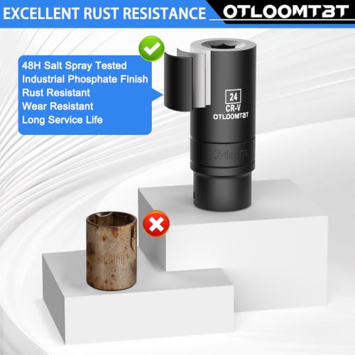 OTLOOMTBT 1/2" Drive Impact Socket Set, Metric Deep with Drill Adapter - size: 1/2 Inch 14 PCS