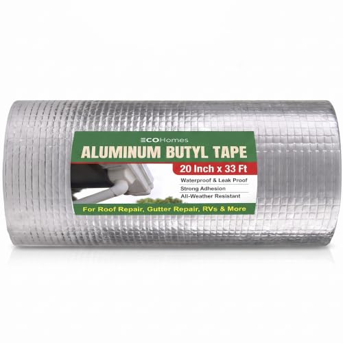 ECOHomes Aluminum Butyl Tape Waterproof for Leaks (20 Inch Wide) - size: 20 Inch x 33 FT