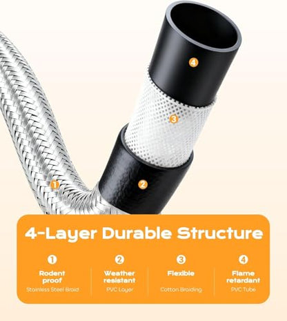 DPB 6FT Adjustable High Pressure Braided Propane Regulator with Hose - size: 6FT